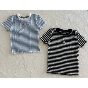 Bundle of 2 Striped Cropped Tee